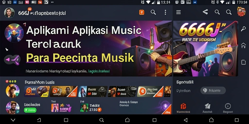 Tampilan gameplay dari aplikasi musik 666J yang menarik dan interaktif.