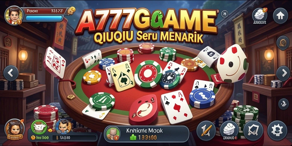 Screenshot utama A777GAME menampilkan aksi seru permainan QiuQiu.