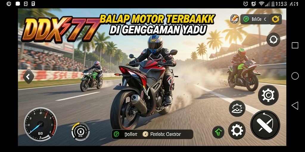 Tampilan gameplay seru dari balapan motor di IDX777.