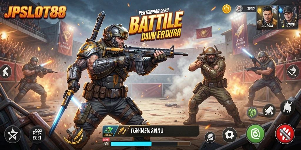 Screenshot gameplay seru di JPSLOT88 dengan aksi Battle Royale yang memukau.