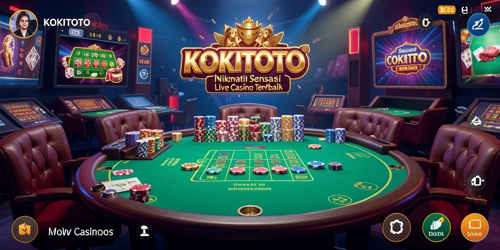 Gameplay menarik KOKITOTO dengan dealer langsung dan suasana kasino.