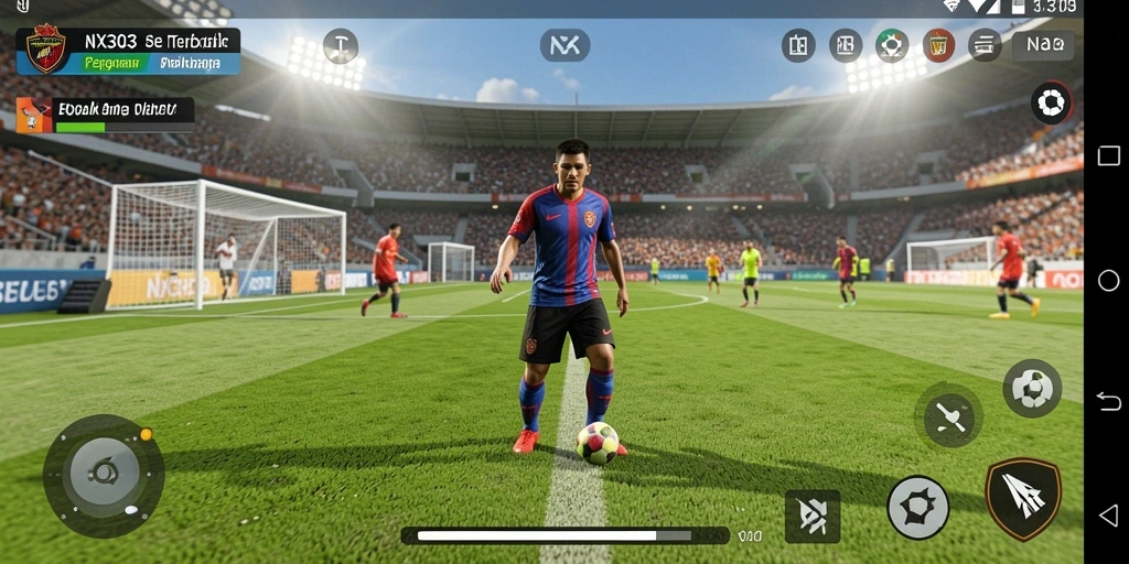 Gameplay seru dan aksi sepak bola penuh adrenalin.