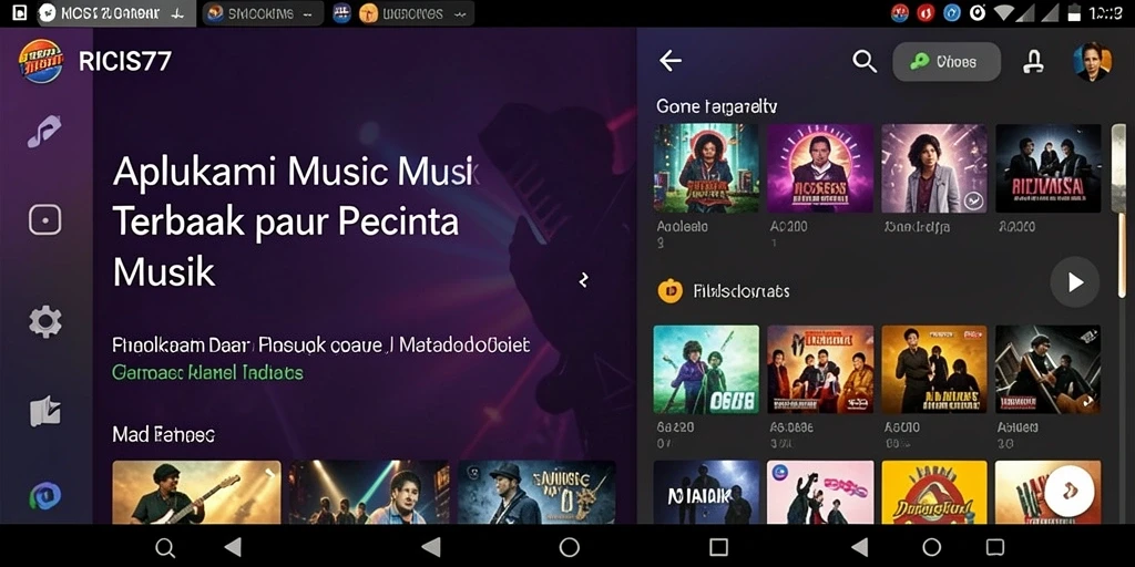 Tampilan gameplay seru dalam aplikasi musik RICIS77.