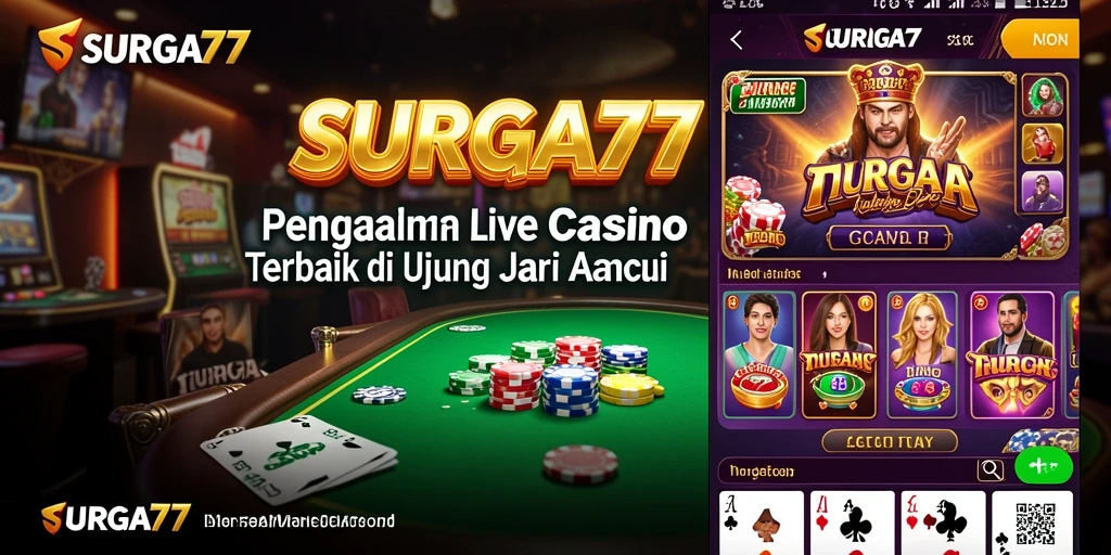 Tampilan gameplay Live Casino SURGA77 dengan dealer profesional.